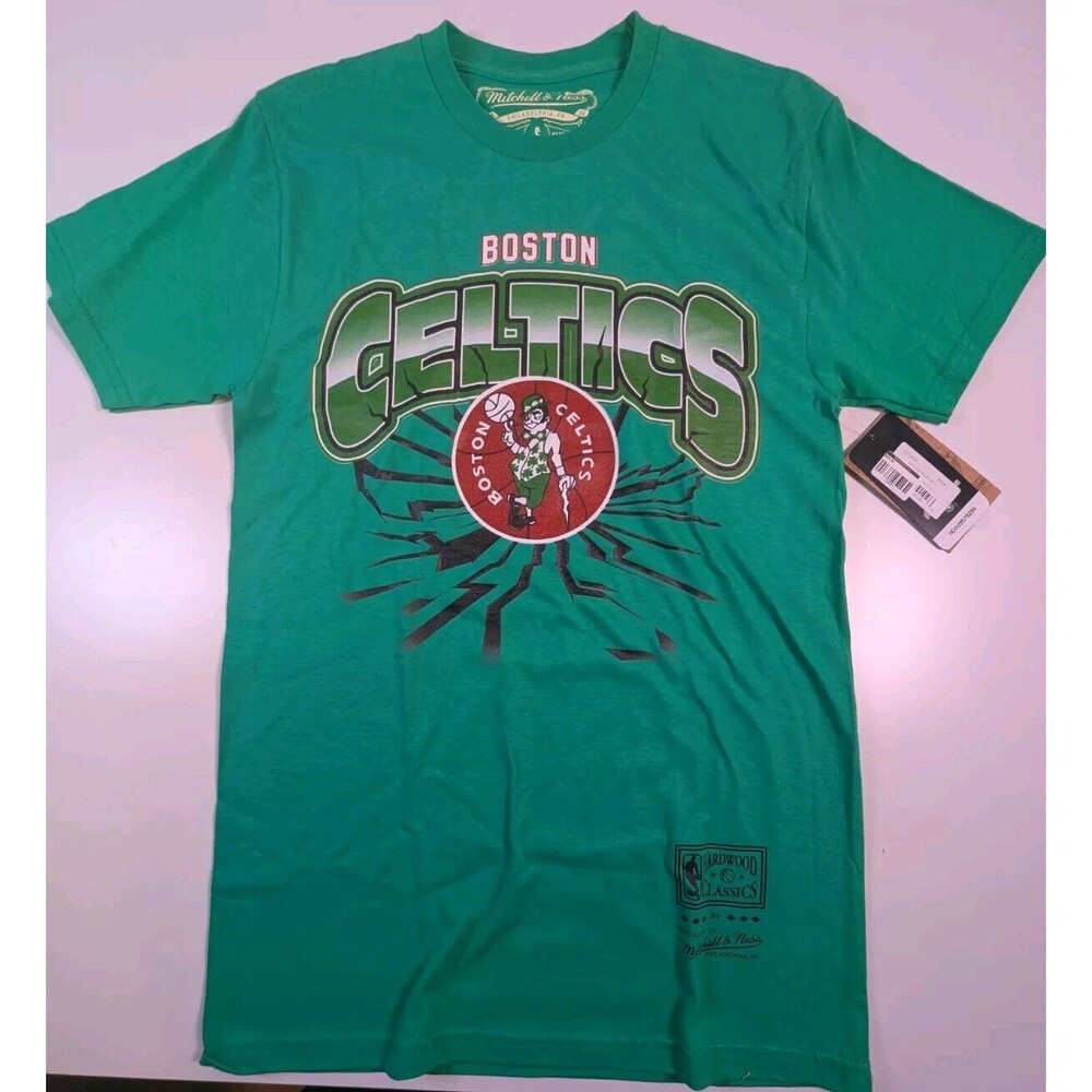 NWT Boston Celtics Mitchell Ness T Shirt Size Small Hardwood Classics NBA